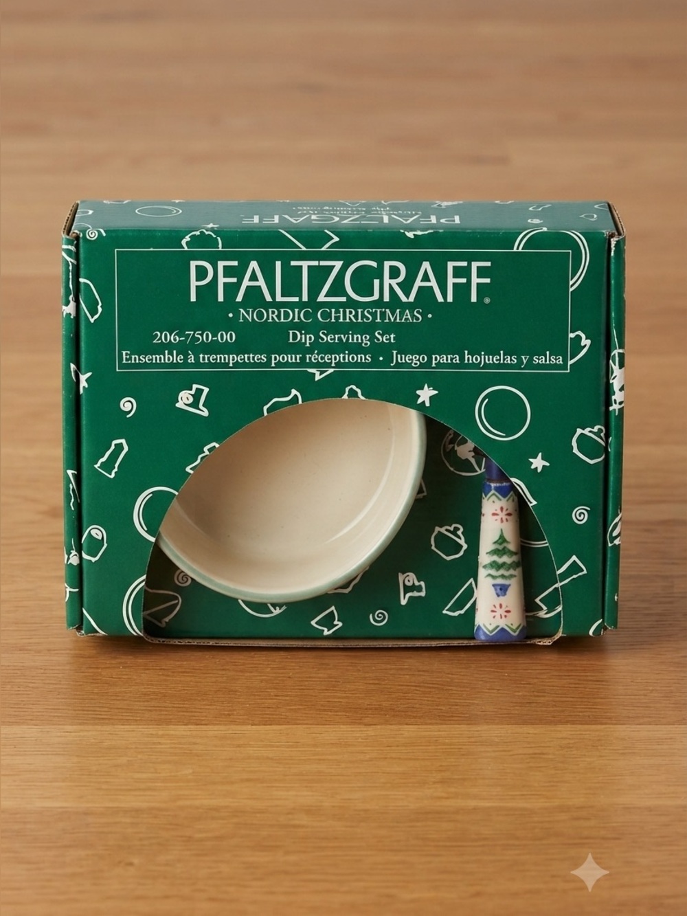 Pfaltzgraff Nordic Christmas Dip Serving Set NIB Discontinued Holiday Vintage